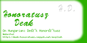 honoratusz deak business card